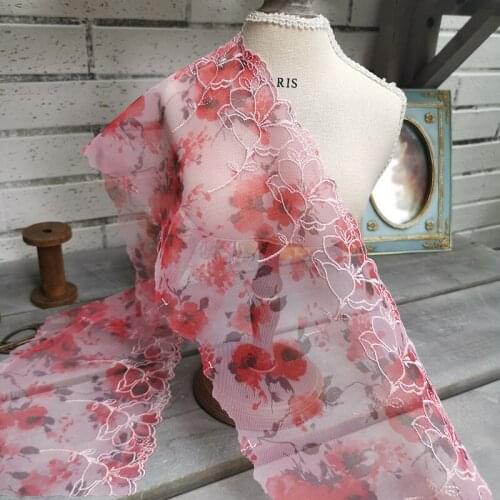 9Meters Embroidered Lace Trim Curtains Sofa Ribbon Tulle Mesh For Apparel Lingerie Bra Sewing DIY Bridal Doll Dress Material