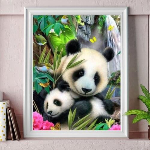 5D DIY Diamond Painting Animals Panda Cross Stitch Kit Full Drill Square Round Embroidery Mosaic Picture Rhinestones Decor Gift