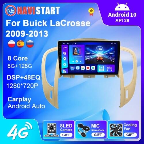 6G+128G Car Multimedia Video Player Android 10 For Buick LaCrosse 2009 2010 20112012 2013 Radio GPS Stereo BT Navigation No DVD