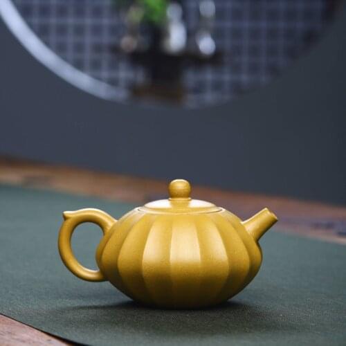 250ml Teapot Pumpkin Pot Handmade Boutique Floral Teapot Home Purple Clay Teapot Kung Fu Tea Set Chinese Tea Set Gifts