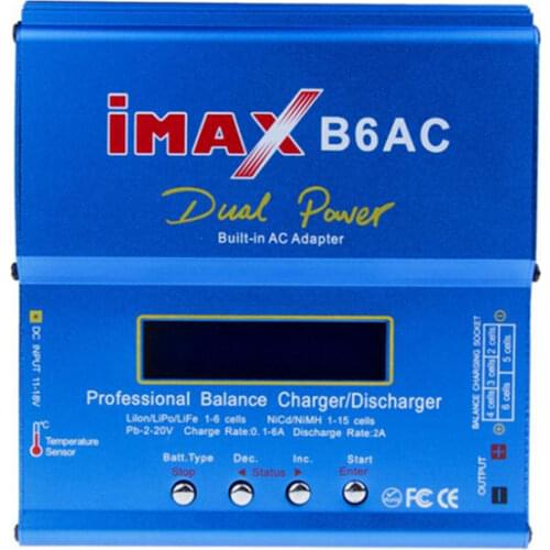 Digital iMAX B6AC 80W Lipo NiMH Balance Charger/Discharger LiIon/LiPo/LiFe 1s-6s Cells Carregador E Balanceador EU AU USA Plug