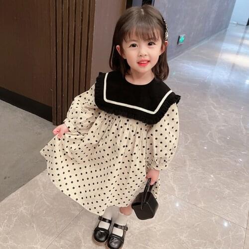 Kids Dresses For Girls Dot Girls Party Dress Patchwork Child Dress Ruffles Childrens Costumes For Girls