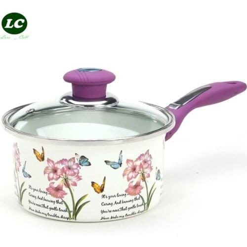 ENAMEL UTENSIL CERAM CASSEROLE SAUCEPAN 1500ML INCUDETION WORK MINI COOKING PAN NICE BUEATIFUL