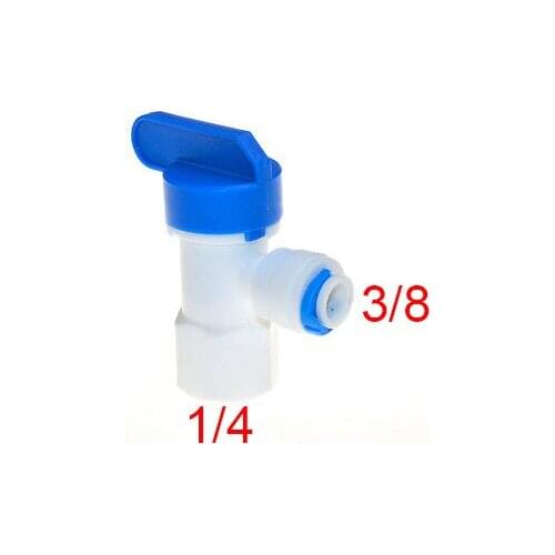 Water Filter Parts Elbow 1/4 Female 3/8 Tank Ball Valve for Tube Quick Connect