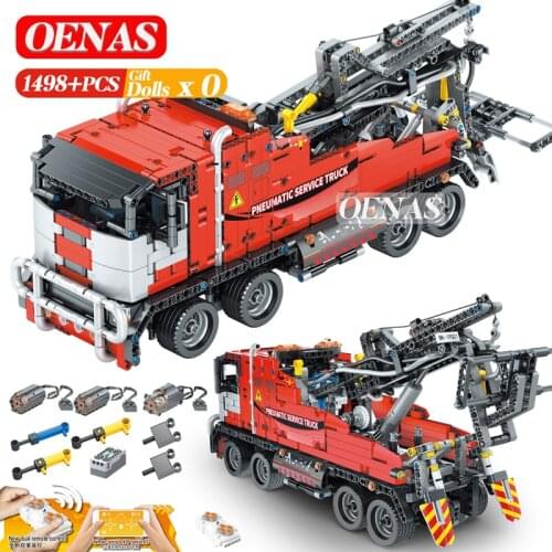 MOC City High-Tech RC APP Control Tow Truck Engineering Vehicle Model Building Blocks Assembled Bricks Toys For Boys Adult Gift