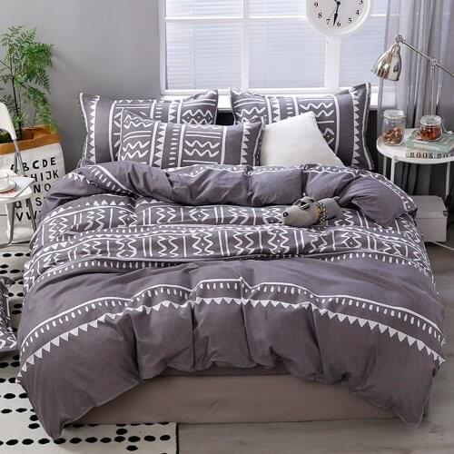 Symbol Bedding Set Simple Duvet cover grey color Quilt Cover Single Queen King Size Creative Bedclothes 3PCS