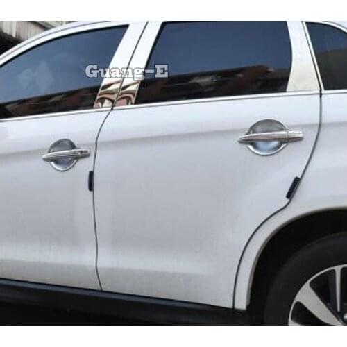 For Mitsubishi ASX 2013 2014 2015 Car Cover Styling Detector Frame Panel Lamp Trim ABS Chrome Door Handle Bowl