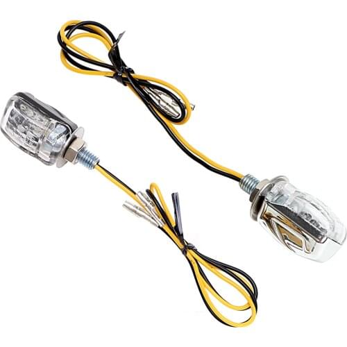 Motorcycle Bike Indicator Blinker Mini Turn Signal Light A pair Amber Indicators 12V 6 LED