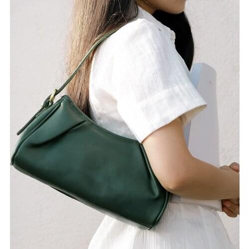 New fold cloud bag underarm bag Korean fashion dumpling bag leather handbag casual shoulder bag