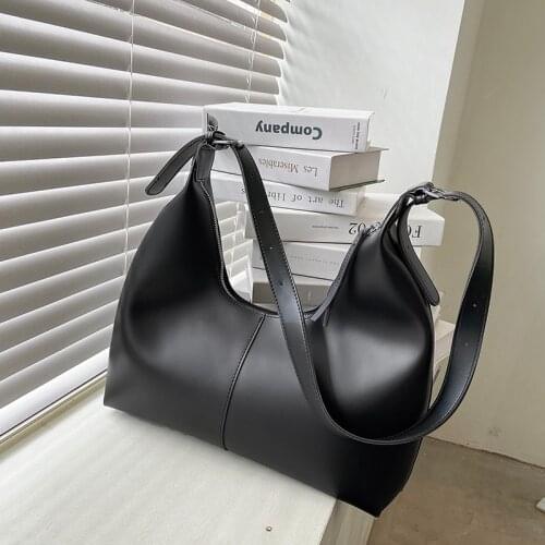 New High capacity Fashion Exquisite Shopping Bag Retro Casual Women Totes Shoulder Bags Female PU Solid Color Handbag For Women