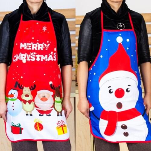 Christmas Apron polyester fabric digital printing Christmas Apron washable Christmas bar restaurant waiter decoration