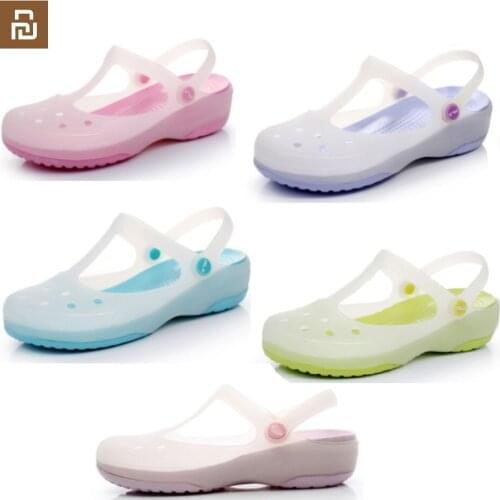 New Youpin Female Summer Sandal Slippers Beach Shoes Flat Slipper Thick Soles Anti-Slip Garden Outdoor Color Changeable Slippers