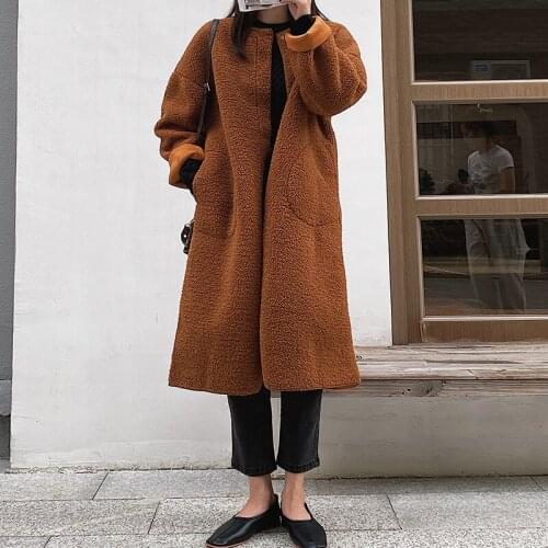 BeeHouse lamb wool coat casaco femme veste coats and jackets women winter jacket long moda mujer cazadora casaco feminino invern