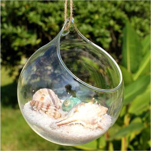 Pastoral Glass Hanging Vase Hydroponic Flower Pot Terrarium Micro Landscape Container Home Wedding Decoration Christmas Gift