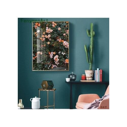 Pink White Rose Flower Posters HD Print Nordic Minimalism Picture for Living Room Home Wall Art Decor Plant Rose Canvas Painting