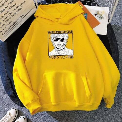 Hot Japanese Anime Yarichin Club Hoodies Women Men Sweatshirt New 2021 Spring/Autumn Casual Tops Harajuku Pullover Hoody