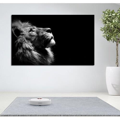 Modern Black and White Lion Painting Canvas Print Poster Wall Pictures For Living Room Bedroom Decoration Animal Pictures