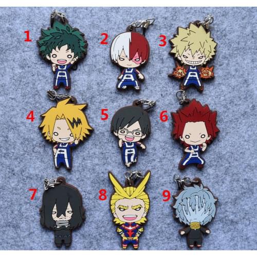 T577 Anime Boku no hero academia My Hero Academi rubber Keychain Straps cosplay