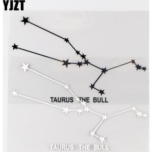 YJZT 15×9.5CM Zodiac Constellation Taurus The Bull Interesting Star Car Stickers Vinyl Decals Black / Silver 10A-0428