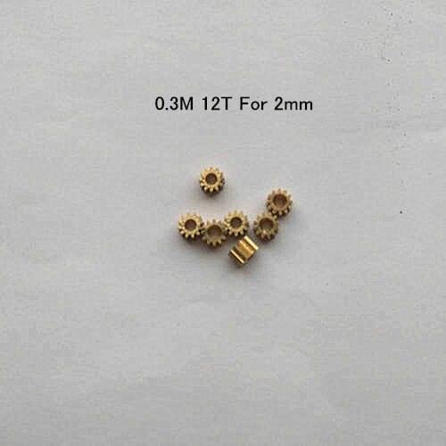 Metal gear copper gear 0.3 Modulus 12 Tooth Pore diameter 2 mm 0.3M 12T For 2mm Outer diameter of 4.3 mm