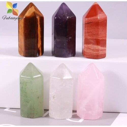 2pcs 35mm Natural Stone Crystal Tiger Eye Cone Cylinder Healing Home Decoration Lucky Charm For Gift Women