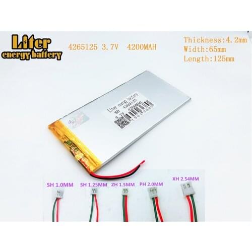 4265125 4200mah 3.7V polymer rechargeable battery FOR 4200mah 3.7V 4265125 PLUG Lithium polymer battery