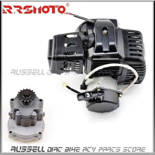 47 49cc 2stroke Electric Pull Start Engine +Gear Box Mini Pocket Scooter Chopper Dirt Bike Mini ATV pocket bike scooter