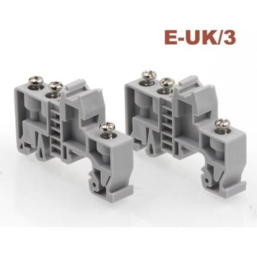 5/10pcs Terminal block fixed part E-UK/3 hole wiring terminals plug C45 Din guide rail fastening seat parts end stopper