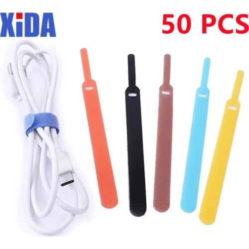 10pcs Wholesale 12*150mm Nylon Reusable Cable Ties with Eyelet Holes back to back cable tie nylon hook loop fastener management