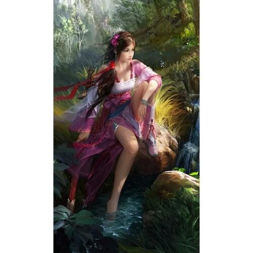 5D DIY Full Round/Square Diamond Painting Anime Girl 3D Embroidery Cross Stitch Rhinestone Mosaic Home Decor Art Y1461