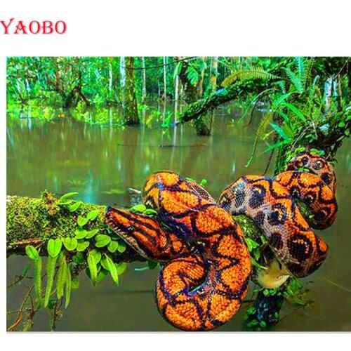 Boa Python Snake diamond painting full round drill,embroidery Diamond,mosaico,diy,5d,square Rhinestones painting,home decor