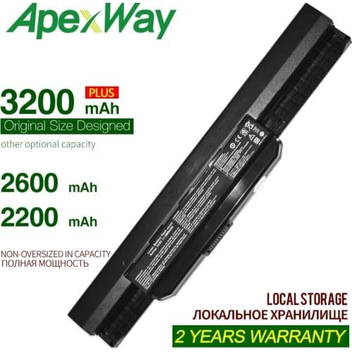 ApexWay a32-k53 laptop battery for asus k53s k53s k53t x53s x54h k53 k53sd k53sv k53u k53e A31-K53 A41-K53 A42-K53 A53E A53F