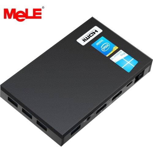 MeLE Fanless 4K Mini PC Intel Celeron J4125 Quad Core 8GB 128GB Windows 10 Desktop Computer Dual HDMI 2.4G/5G Dual-band WiFi SSD