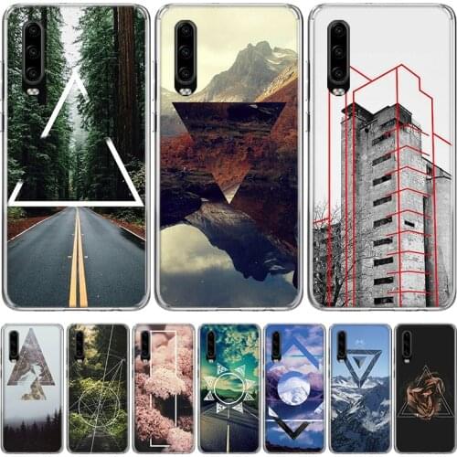 Forest Geometry Wood Nature Silicon Phone Case For Huawei P30 P20 P40 P10 Mate 30 20 10 Pro Lite P Smart Z Plus + Pattern Cover