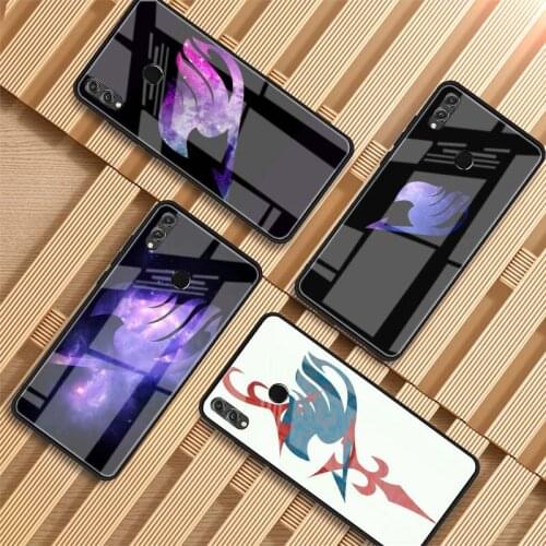 Anime Manga Fairy Tail logo Tempered Glass Phone Case For Huawei P20 P30 P40 P40 Lite Pro Psmart Mate 20 30 Cover Shell