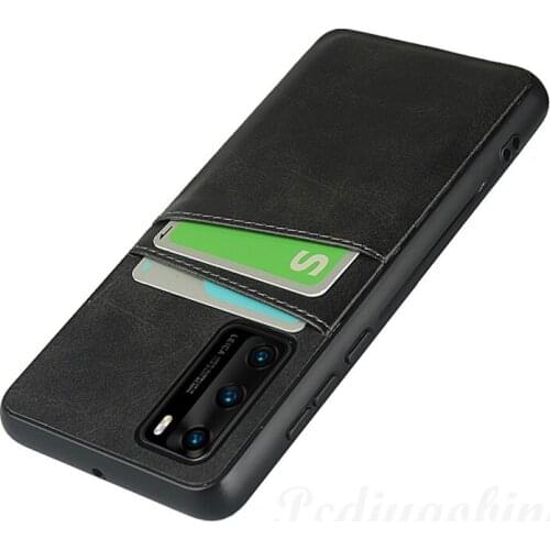 Rugged Card Slot Phone Case for Huawei P20 P30 P40 Lite Mate 30 Pro Y6S Y9S Nova 5T Y6 Y7 2019 Leather Back Cover Soft Shell