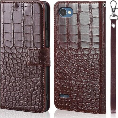 DOREXLON For LG Q6 Case Luxury Crocodile Leather Cases For LG Q6A Q6 alpha M700 Q6 Plus magnet clasp Flip phone Case