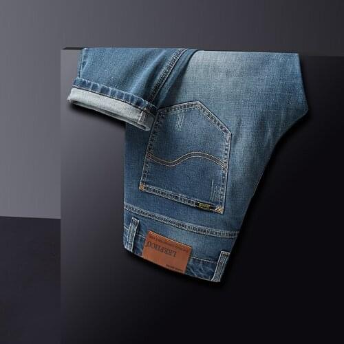 2021 Four Season New Mens Stretch Regular Fit Jeans Business Casual Classic Style Fashion Denim Trousers Male Pants size 28-40