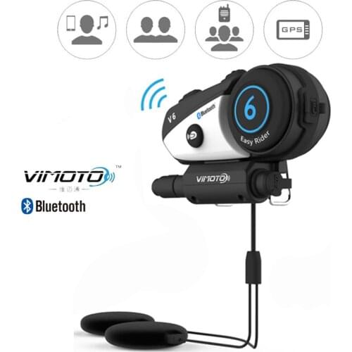 Vimoto V6 BT Interphone Motorcycle Helmet Headset Bluetooth Stereo Headphone Multipoint Connection High-fidelity transmission
