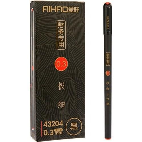 0.3mm Black Finance Gel Pens Kawaii Chinese Elegant Gel Pen for Writing Office School Supplies Aihao Stationery