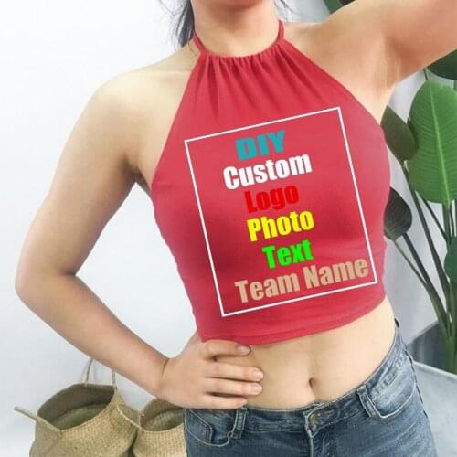Customize your picture LOGO small camisole female summer sexy cotton short black and white camisole