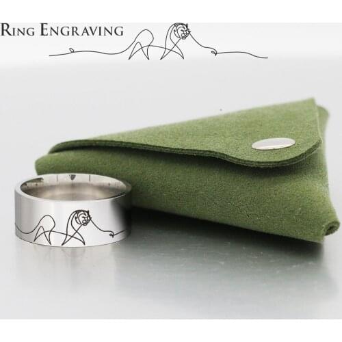 Custom Tiger Rings Personalized Stainless Steel Ring Gift For Friend Engraved Lover Jewelry