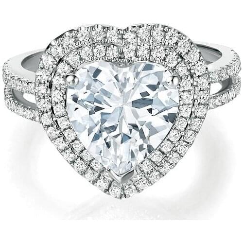 Heart Love 1Ct Clear I-J Love Ring 925 Sterling Silver Ring Spiffing Jewelry In Touched Gift for Her