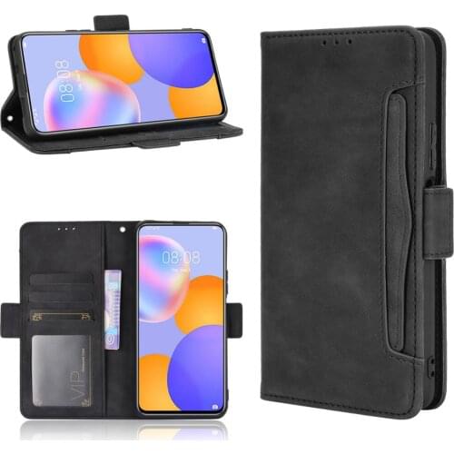Leather Flip Phone Case for Huawei Y9A Y7A / Enjoy 20 Plus 5G / Enjoy 20Plus / P Smart 2021 Back Cover with Stand Coque Fundas