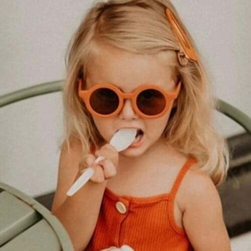 HKNA Round Children Sunglasses Lovely Small Frame Round Sunglasses for Kids Cute Personality Baby Anti-UV Colorful Sun Glasses