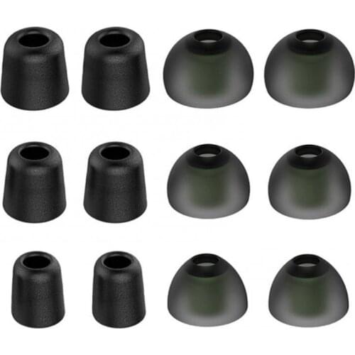 Bluelans 6 Pairs Soundproof Soft Sponge Silicone Ear Caps In-ear Earphones Accessories Suitable For Most In-ear Headphones