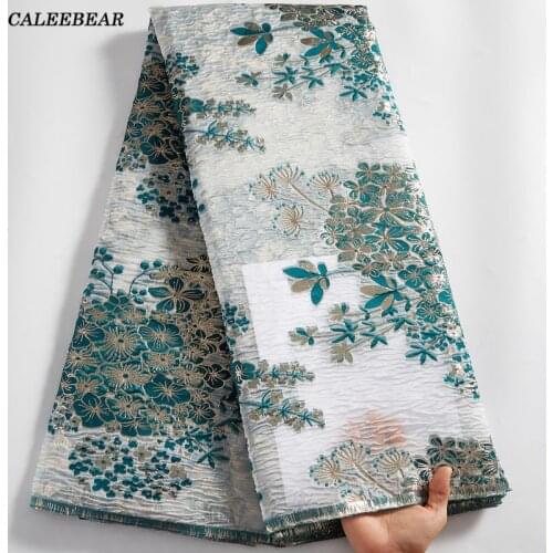 Latest 2021 High Quality African Nigerian Brocade Lace Fabric Jacquard French Embroidery Organza Lace For Party Prom Dress S2534