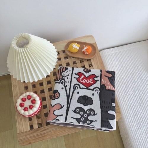 Lovely Bear Delicate Baby Blanket Pure Cotton Soft Airplane Swaddle Room Decoration Photograph Background Bedding Accessories