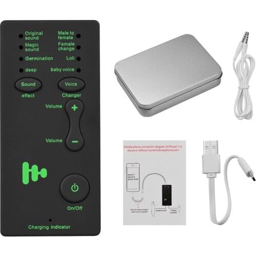 M1 Mini Portable Sound Effects Machine Voice Changer Device Audio Card Sound Changer for Live Streaming Online Chatting Singing