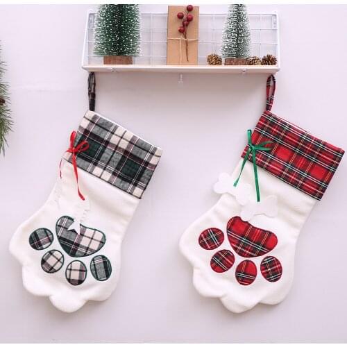 Festive Party Supplies Color Cloth Cat Claws Candy Gift Bags Christmas Stockings Ornaments 2pc/lot